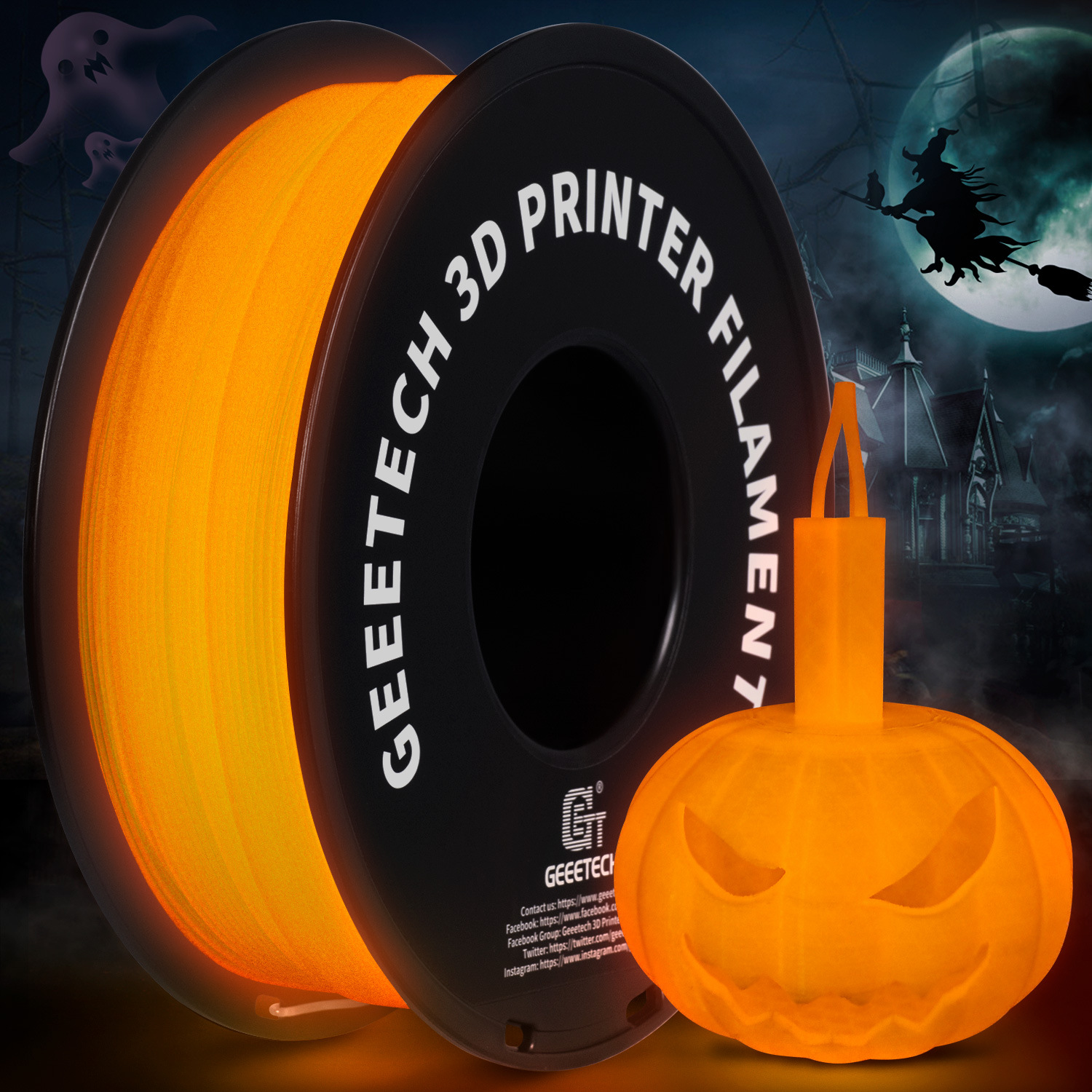GEEETECH Leuchtendes PLA-Filament für 3D-Drucker, 1,75 mm, 1 kg, leuchtet im Dunkeln, Kunststoff-PLA-3D-Druckmaterialien, Großhandel