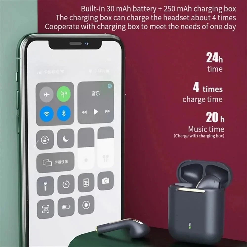 Auriculares inalámbricos J18 intrauditivos TWS Bluetooth Ture, auriculares deportivos estéreo HiFI para juegos, auriculares impermeables con micrófono