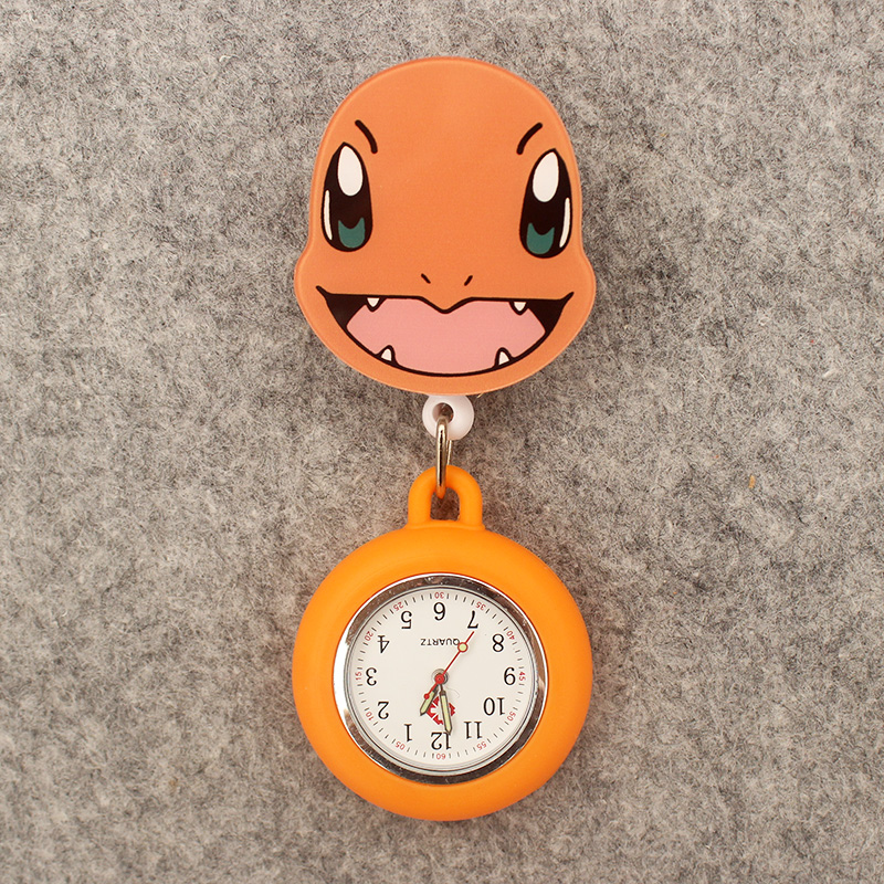 Reloj de bolsillo retráctil para hombre y mujer, reloj de bolsillo con diseño de tortuga azul, dragón de fuego, con Clip