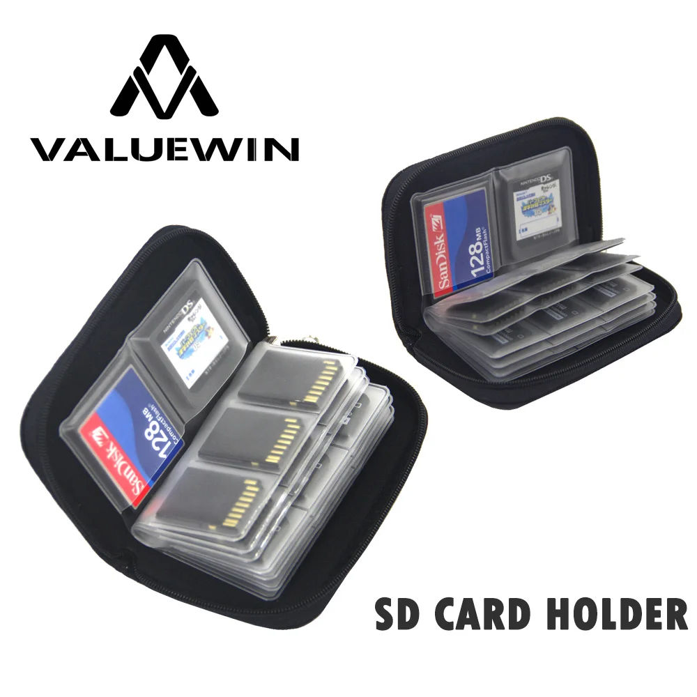 Speicherkarten-Aufbewahrungstasche, Tragetasche, Halter, Geldbörse, 22 Steckplätze für CF/SD/Micro SD/SDHC/MS/DS, Spielzubehör, Speicherkartenbox