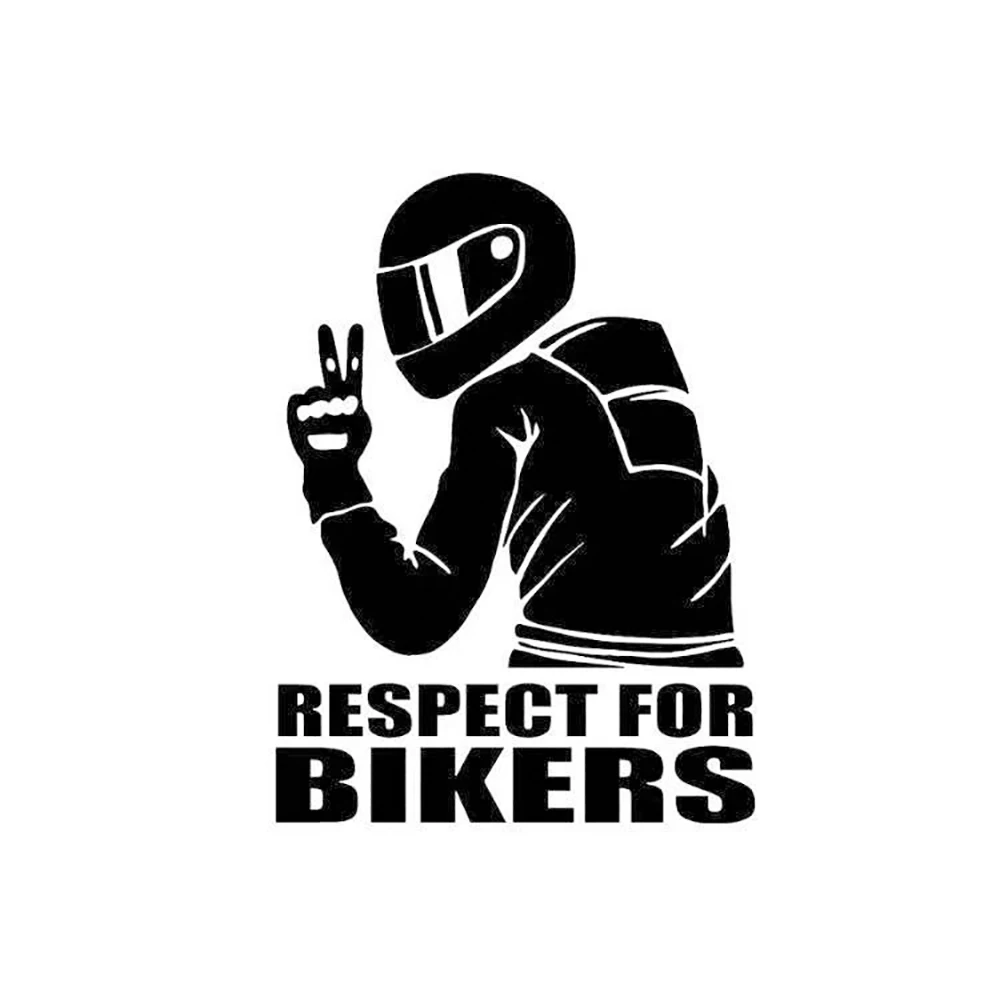 1PC Respect For Bikers 3D Motorcycle Vinyl Sticker Decorative Reflective Car Decals 15x11CM
