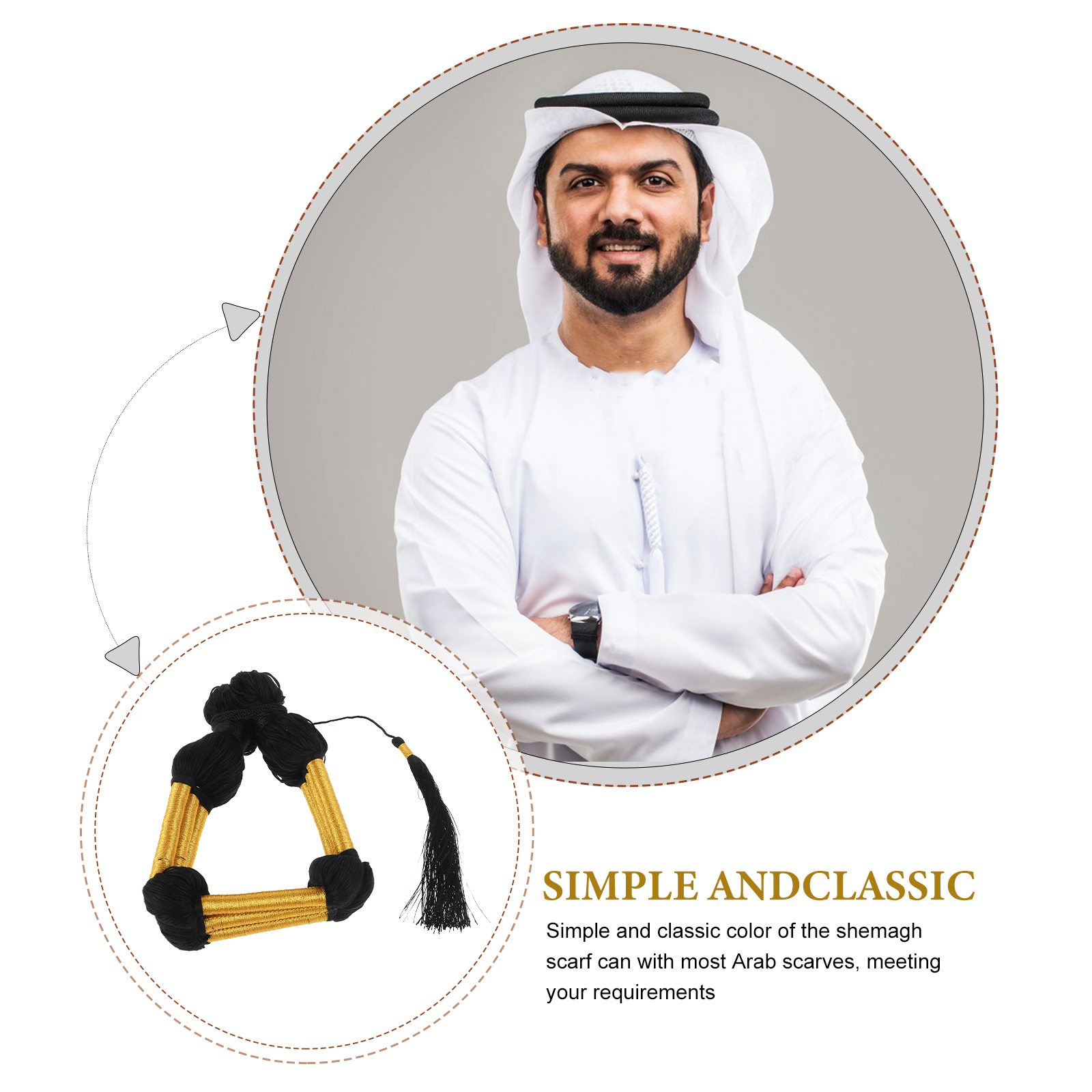 Luxo real bandana para traje árabe acessórios cachecol árabe corda turbante envolvendo thobe headwear moda muçulmana macio