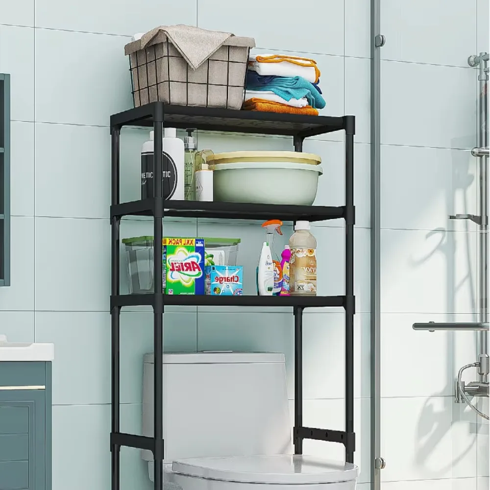Washing Machine Shelf Multilayer Perforation-Free Shelf Space-saving Above The Toilet Storage Racks Floor Standing Toilet Holder