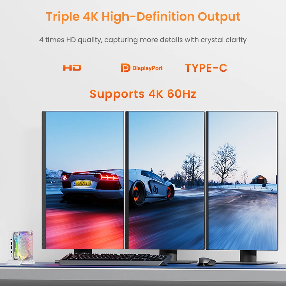 Genmachine AMD R7 Ryzen 7 6800H R9 6900HX Mini PC Windows 11 WiFi 6 PC da gioco DDR5 4800 MHz M.2 Display Supporto computer 4K
