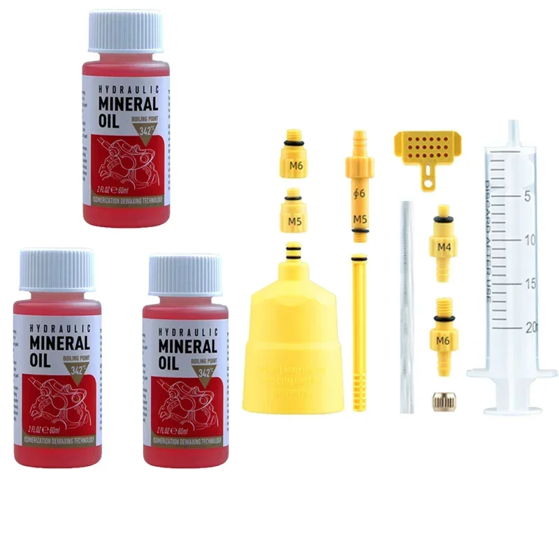 1/2/3 Pcs 60Ml จักรยานเบรคน้ํามันแร่ระบบของเหลวขี่จักรยานจักรยานเสือภูเขาสําหรับจักรยาน Accessorie หัวฉีดน้ํามัน