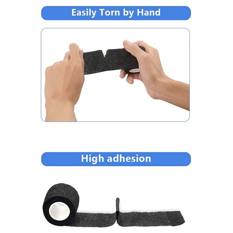 6 pçs auto-aderente bandagem de fixação animal bandagem mão rasgando bandagem elástica à prova dwaterproof água para animais de estimação 5 cm x 4.5 m