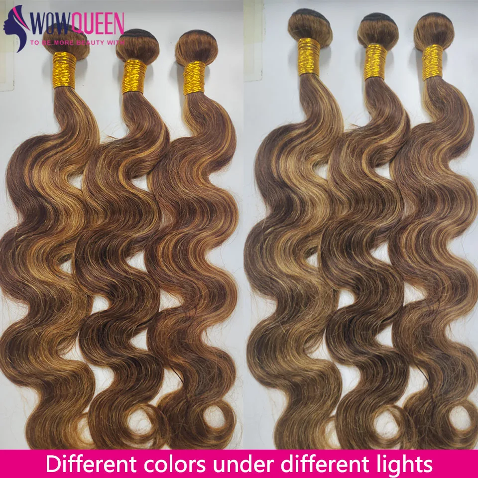 ช่อผมลอนแบบบราซิลเลี่ยนมัดผมลอนสำหรับเส้นผมมนุษย์ผมสีน้ำตาลอมเหลือง P4/27ที่ยืดผม