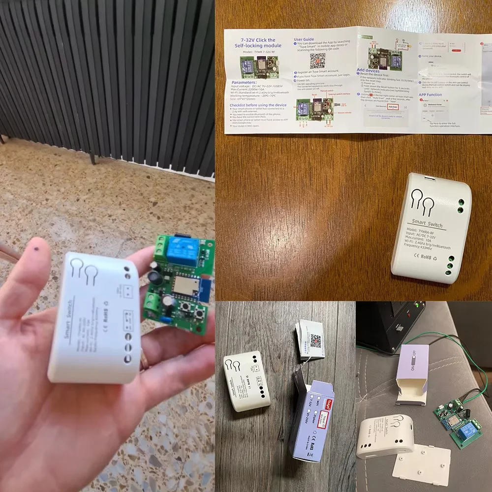 Módulo de relé de interruptor inteligente WIFI para puerta de garaje aplicación remota Tuya Smartlife Control RF433 transmisor Alexa 1 2 4 canales