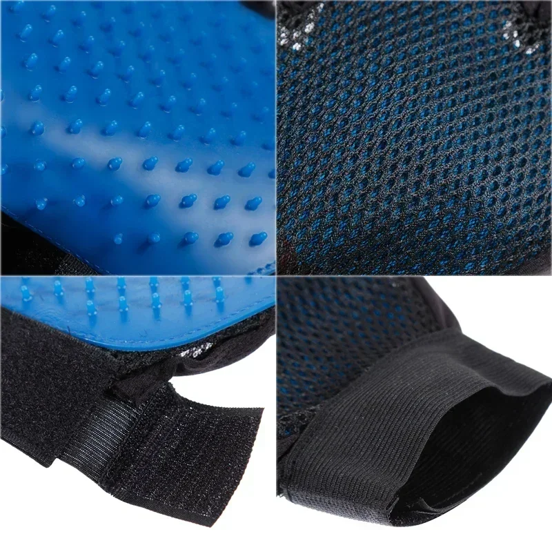 ถุงมือแปรงทำความสะอาดขนสัตว์เลี้ยงแมวและสุนัข1ชิ้นถุงมือกำจัดขนอาบน้ำสัตว์หวีสุนัขกำจัดขนอย่างมีประสิทธิภาพนวดหลัง