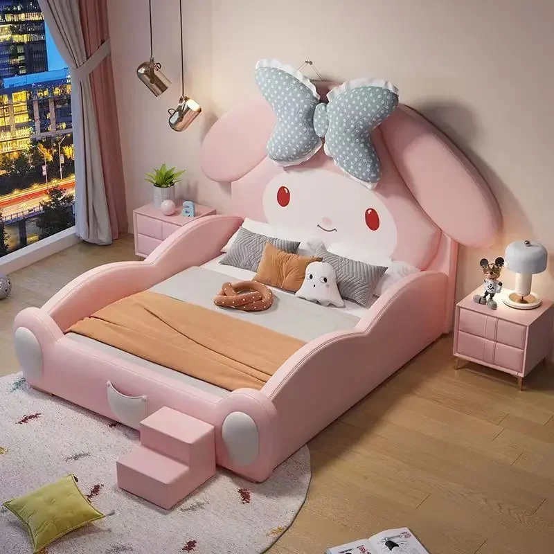 Modern Princess Children Bed Furniture Set Different Size Multi Functional Girl Children Bed