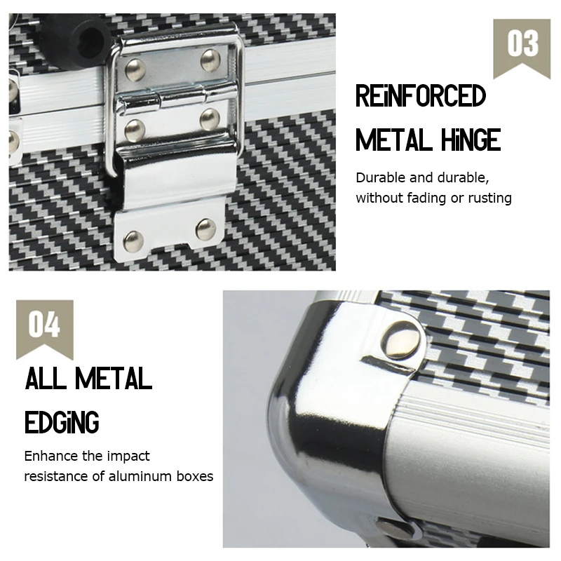 Aluminium Case Toolbox for Mechanics Waterproof Tool Box Suitcase Tools Storage Box Aluminium Hard Case Tool Organizer Box