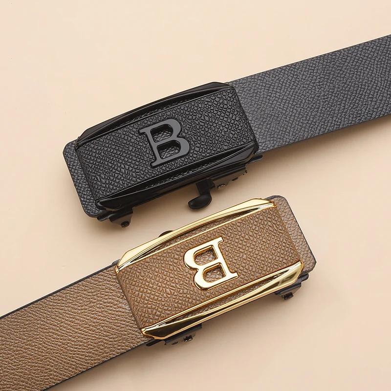 La nueva hebilla sin dientes, cinturón con hebilla automática, estilo informal para hombres, cinturón de cintura que combina con todo, pantalones de moda juvenil con personalidad