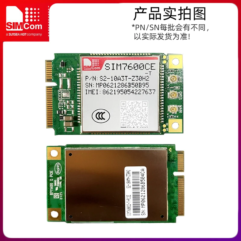 Módulo de comunicação 4g sem fio de cinco modos Simcom SIM7600CE-T-PCIE com diversidade de posicionamento GPS
