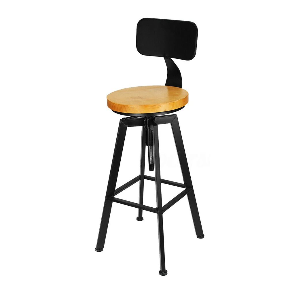 Höhenverstellbares Barhocker-Set – Robustes Holz- und Eisendesign, 220,46 Pfund Kapazität