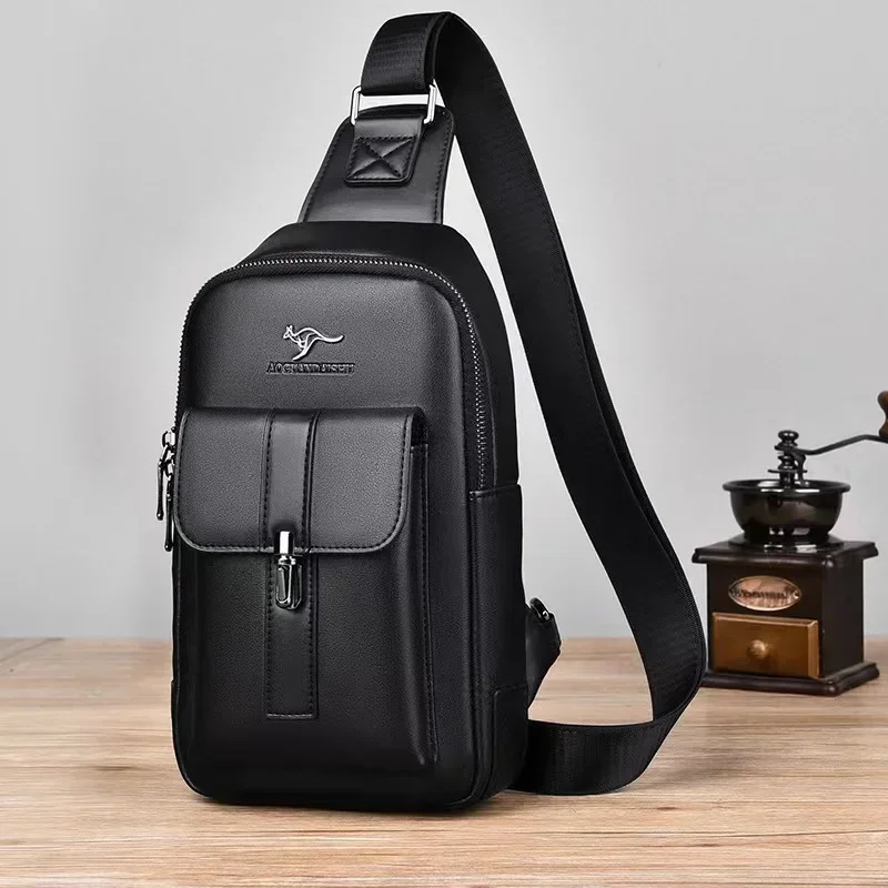 Sac à main en cuir étanche pour homme, messager de voyage, de poitrine, sac à main à bandoulière multifonction