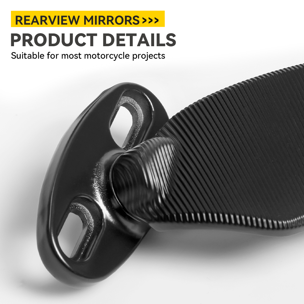 2pcs Motorcycle Rearview Mirror Adjustable Rotating Wind Wing Mirror Replacement for Ninja 250 300 H2 H4