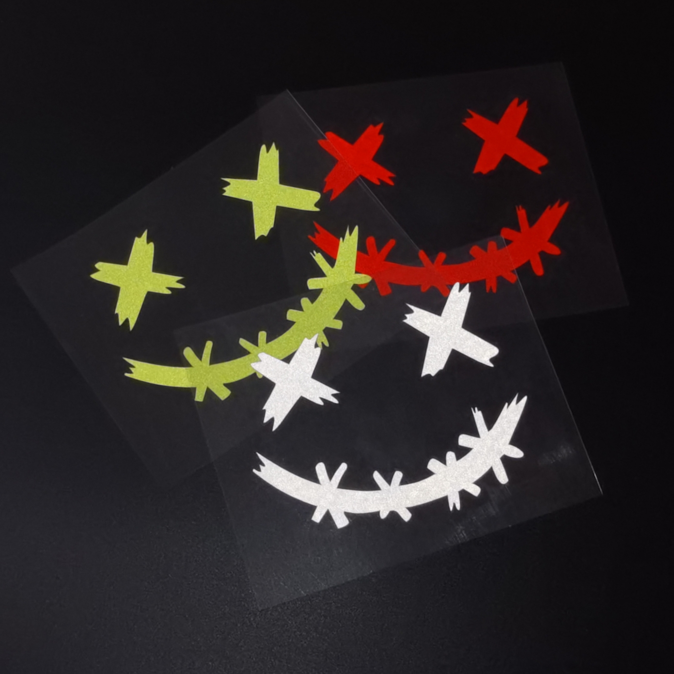 Motorcycle Helmet Stickers Reflective Waterproof Smile Face Decal