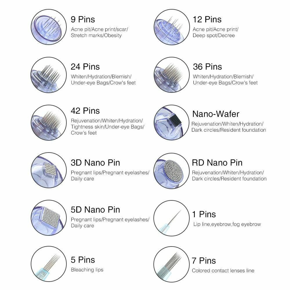 FDA 10 Chiếc Xanh Dương Dr. Pen Ultima A1 Kim Hộp Da Đổi Mới Microneedle Derma Bút Thay Thế Hình Xăm Đầu