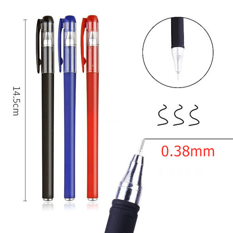 3 Gel Pens + 50 Refills Set 0.38mm Black Blue Red Ink Bulk Pens Thin Tip Journal Writing School Supplies Stationery Wholesale