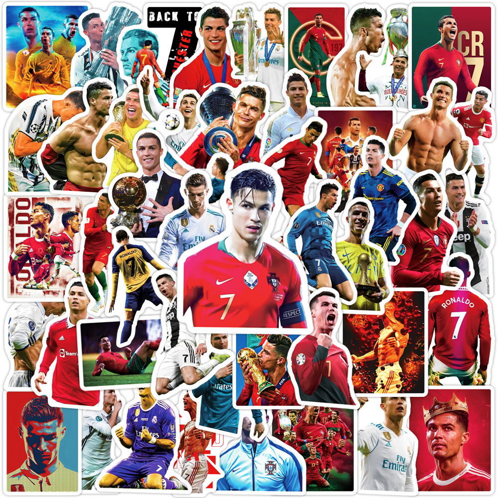50 шт., футбольная звезда, Криштиану Роналду, CR7, серии, граффити, наклейки, подходят для шлема, настольного украшения стены, наклейки «сделай сам»