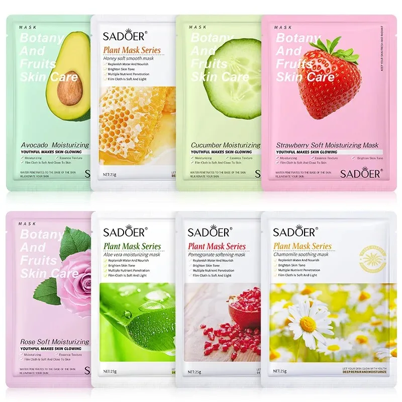 8 pçs planta natural máscara facial beleza cuidados com a pele máscaras faciais hidratante endurecimento máscara facial hidratante cuidados faciais cosméticos coreanos