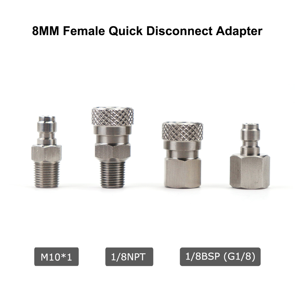 Foster de CO2 de aire, adaptador macho/hembra de desconexión rápida, tapón ciego para relleno de pezón |   Rosca 1/8NPT&1/8BSP&M10*1