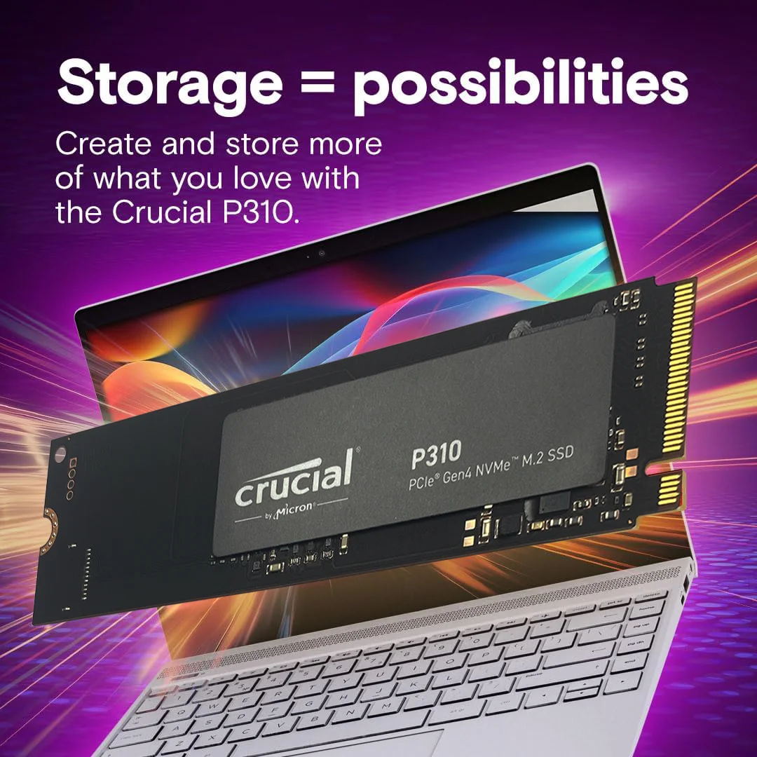 Crucial P310 1TB 2TB 2280 PCIe Gen4 3D NAND NVMe M.2 SSD–Up to 7,100 MB/s,Internal Solid State Drive (PC)(OEM PACKAGE)