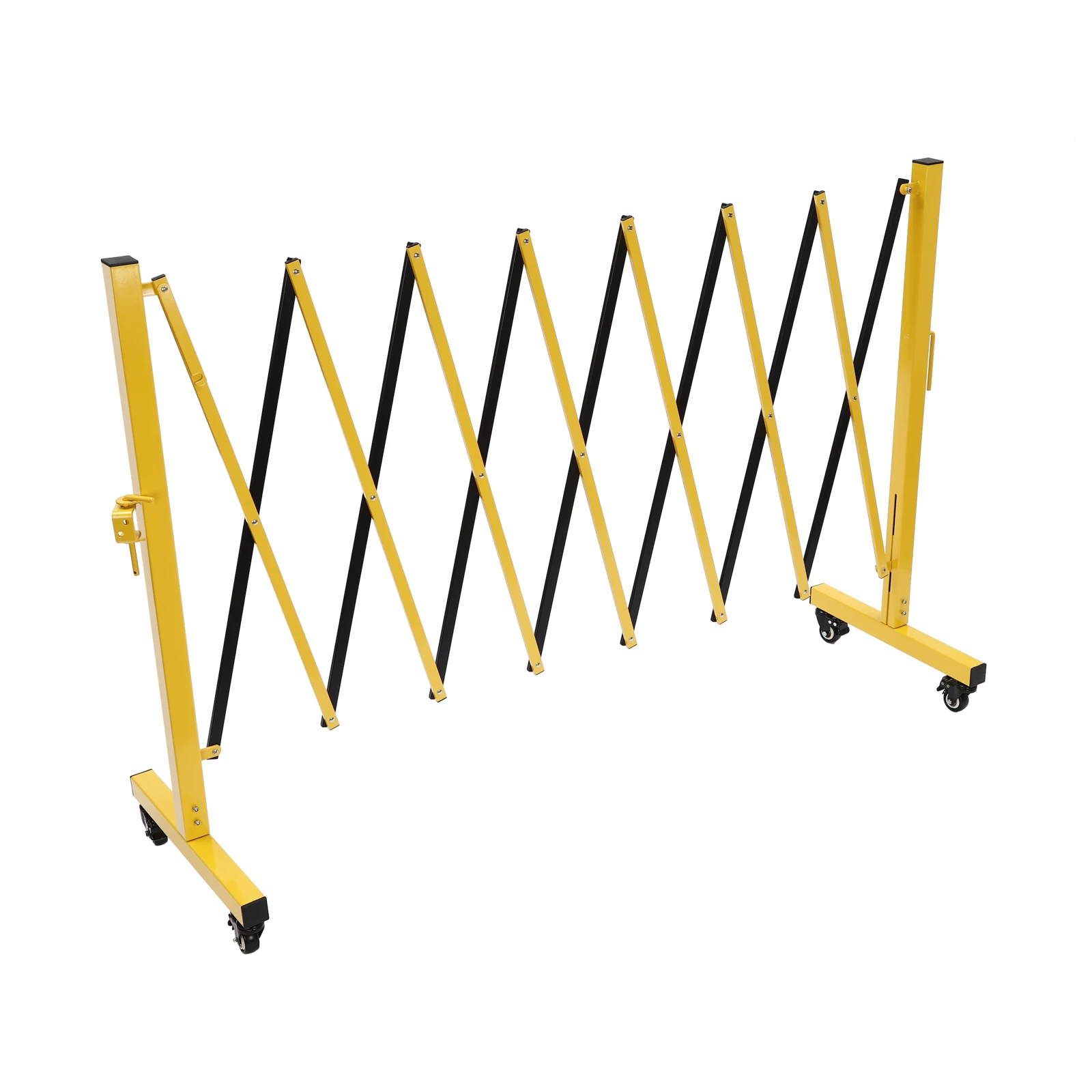Traffic Fence Safety Barrier Door Mobile Barrier Gate Adjustable Expandable,Heavy-Duty Folding Security Gate, Universal Wheels