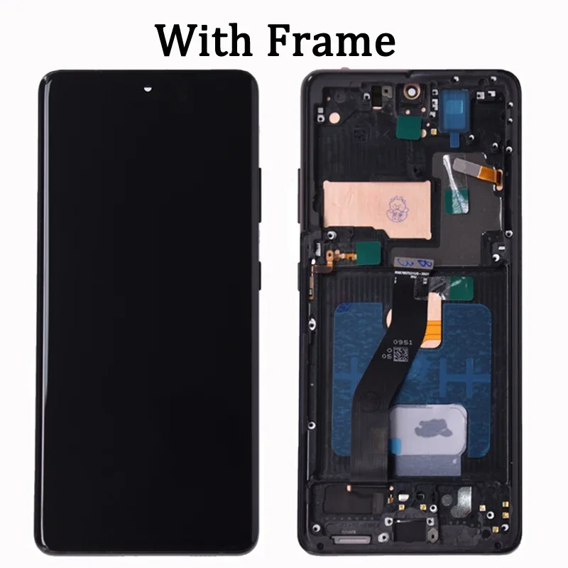AMOLED For Samsung  S21 Ultra 5G G998 G998U Display Touch Screen Digitizer For Samsung S21Ultra G998B LCD With Frame