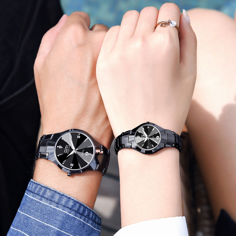 OPK-reloj de cuarzo para pareja, cronógrafo de acero inoxidable, resistente al agua, a juego, romántico, de lujo, nuevo