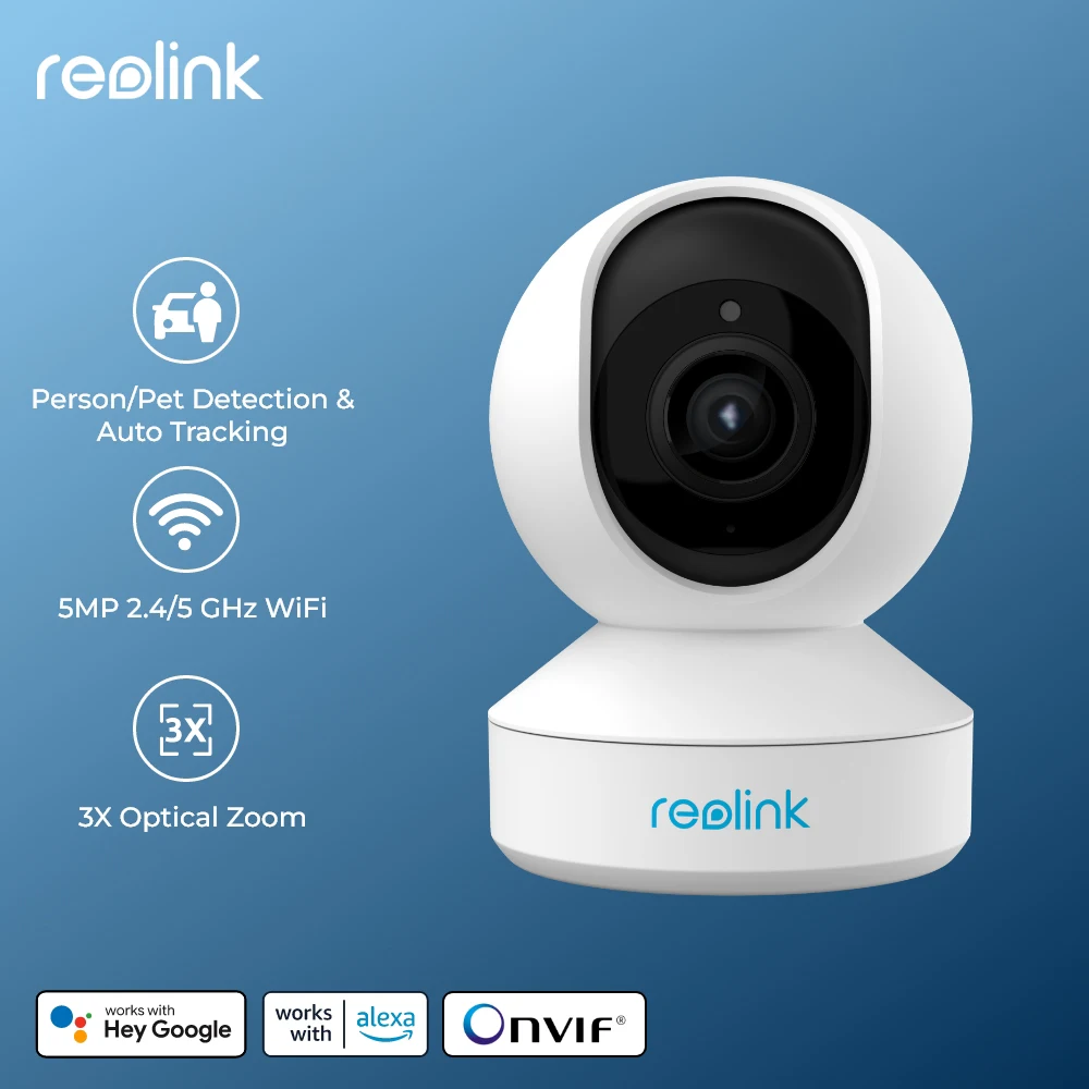Reolink E1 serie 5MP WiFi cámara IP 2,4G/5G inalámbrico interior Monitor de bebé PT Zoom cámara de seguridad cámaras de vigilancia de Audio bidireccionales