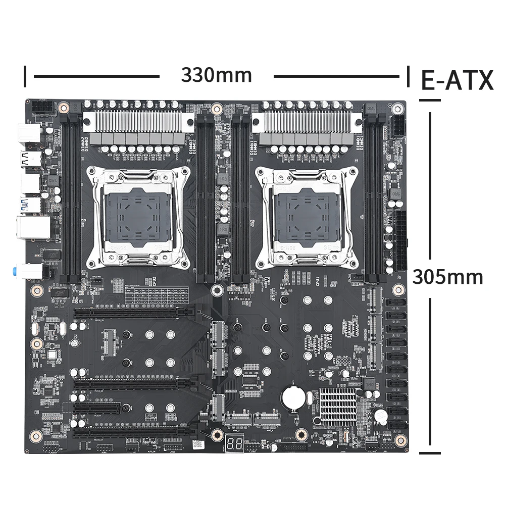 Комплект двойной материнской платы X99 с процессором LGA2011-3 и двумя процессорами Xeon E5 2680 V4, DDR4, 64 ГБ (4x16 ГБ), 2400 МГц ОЗУ, 8xNVMe M.2, 10xSATA3.0