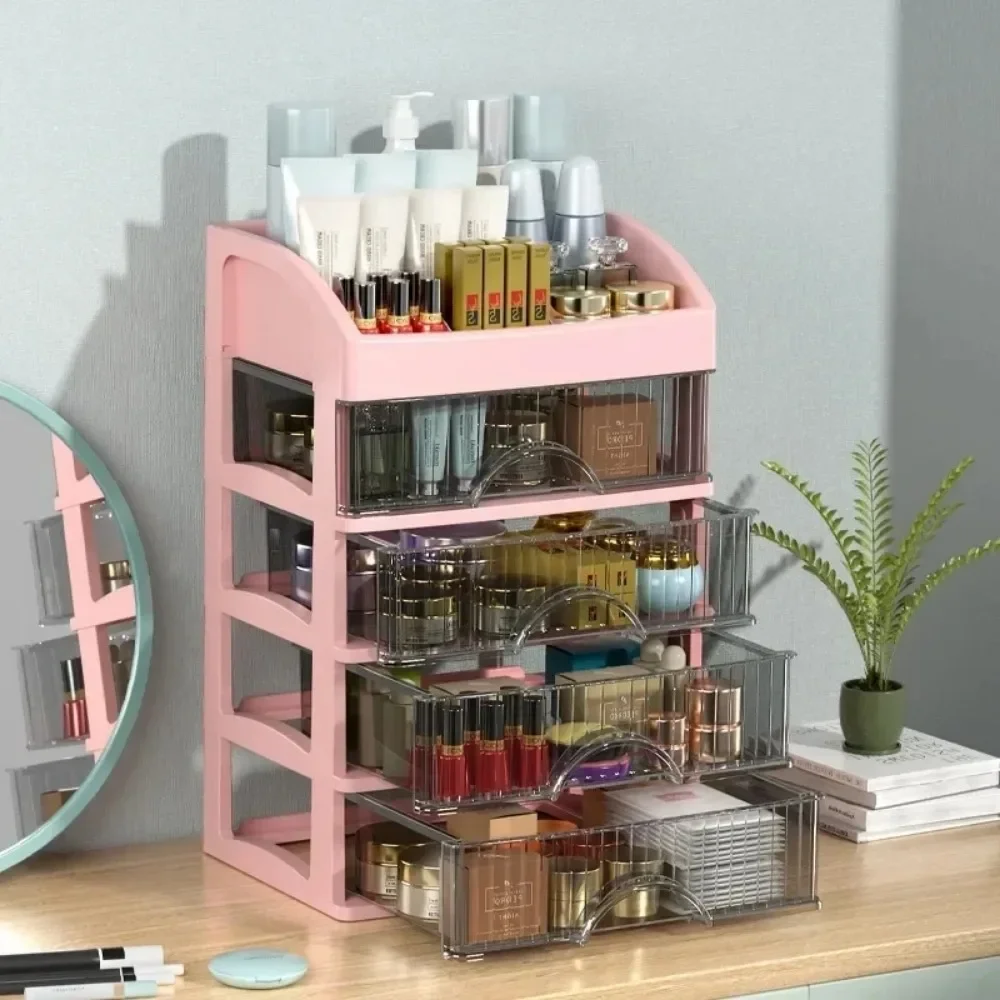 Schubladen-Aufbewahrungsbox, transparent, für Schmuck, Hautpflegeprodukte, Aufbewahrungsbox, Desktop-Unordnung mit hoher Kapazität, staubdichter Organizer