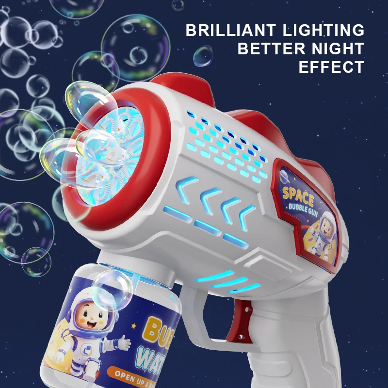 นักบินอวกาศอวกาศอัตโนมัติ Bubble Gun Rocket Bubbles เครื่องเป่าลมอัตโนมัติ Bubble Liquid ของเล่นสําหรับเด็ก Bubble ของขวัญ