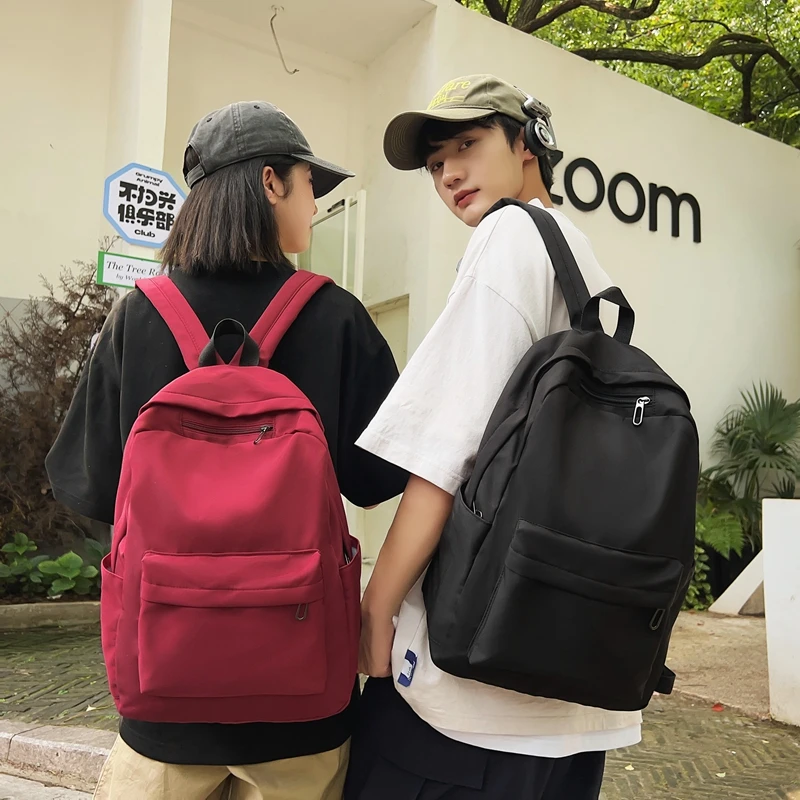 Simple Solid Color Casual Backpack, Lightweight Versatile High School Student Bag, Versatile Solid Color Daypacks ForHangingOut