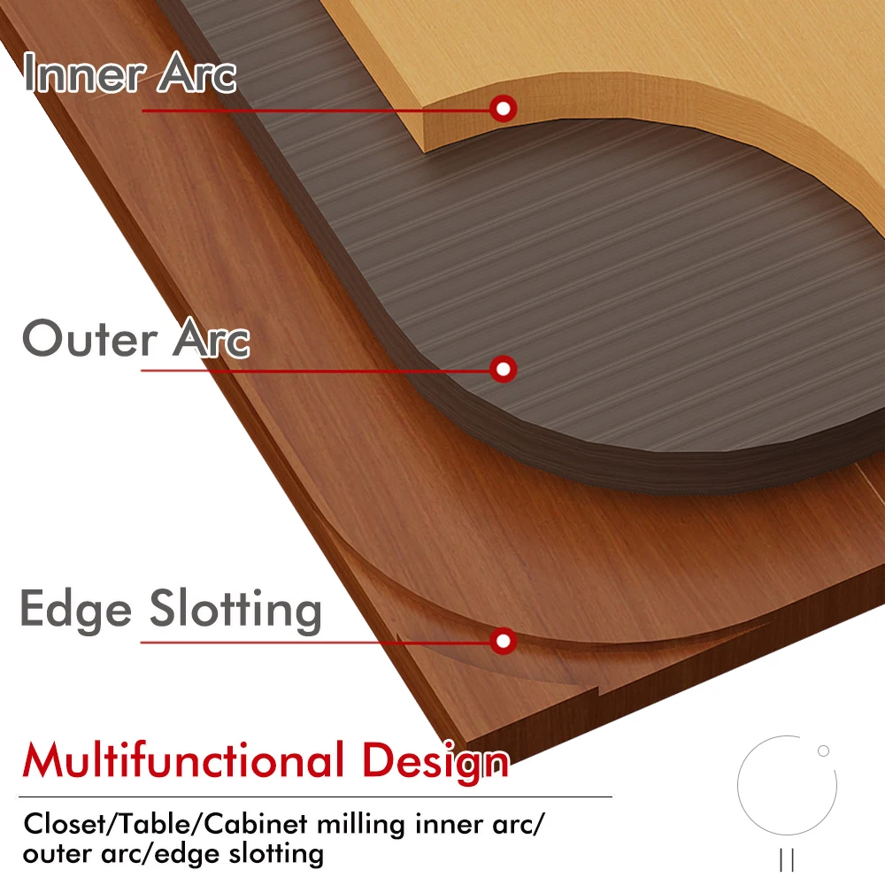 มุมด้านใน/ด้านนอกขนาดใหญ่ Arc แม่พิมพ์ไฟฟ้า Router Slotting แม่แบบ R100-R300 ไม้โค้งมุม Chamfering แม่แบบเครื่องมือ