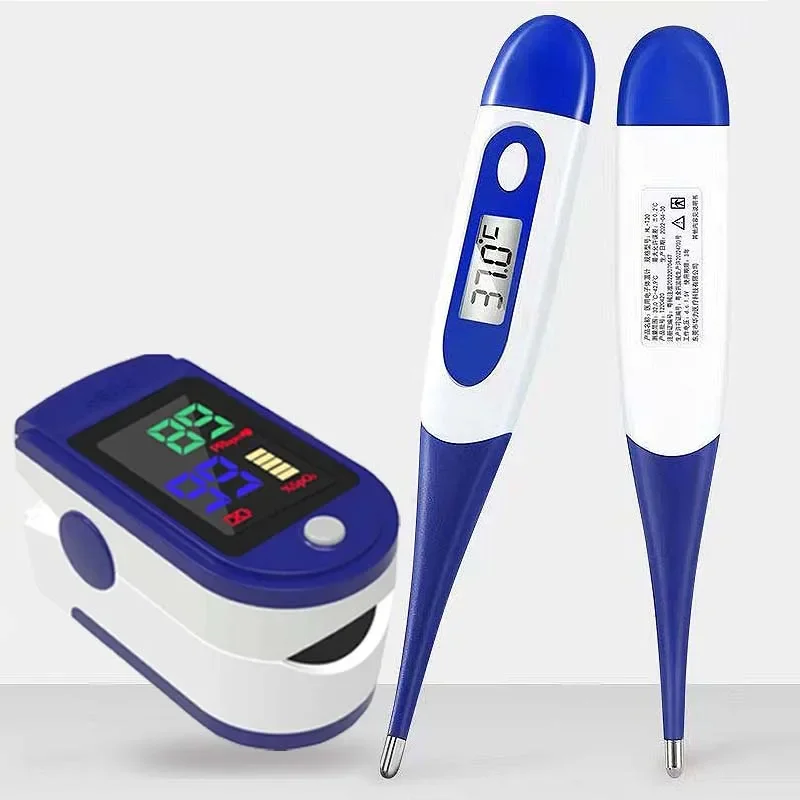 Pulse Oximeter คลิปนิ้ว Pulse เครื่องวัดอุณหภูมิอิเล็กทรอนิกส์หัวนุ่มช่องปากรักแร้การวัดอุณหภูมิในครัวเรือนผู้ใหญ่เด็ก
