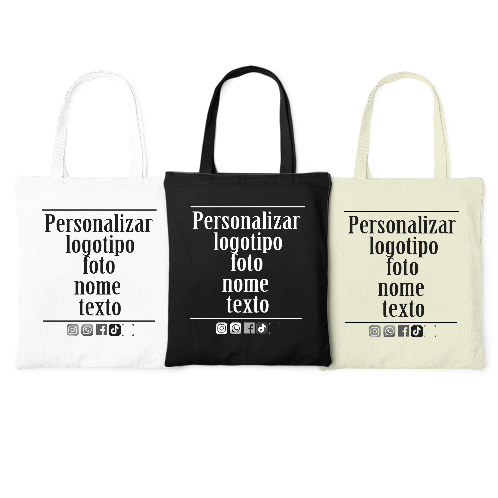 Personalização Logotipo personalizado Imagens Nome Tote Bolsa de lona Grande impressão Compras Bolsas de ombro Praia Pano Bolsas para mulher