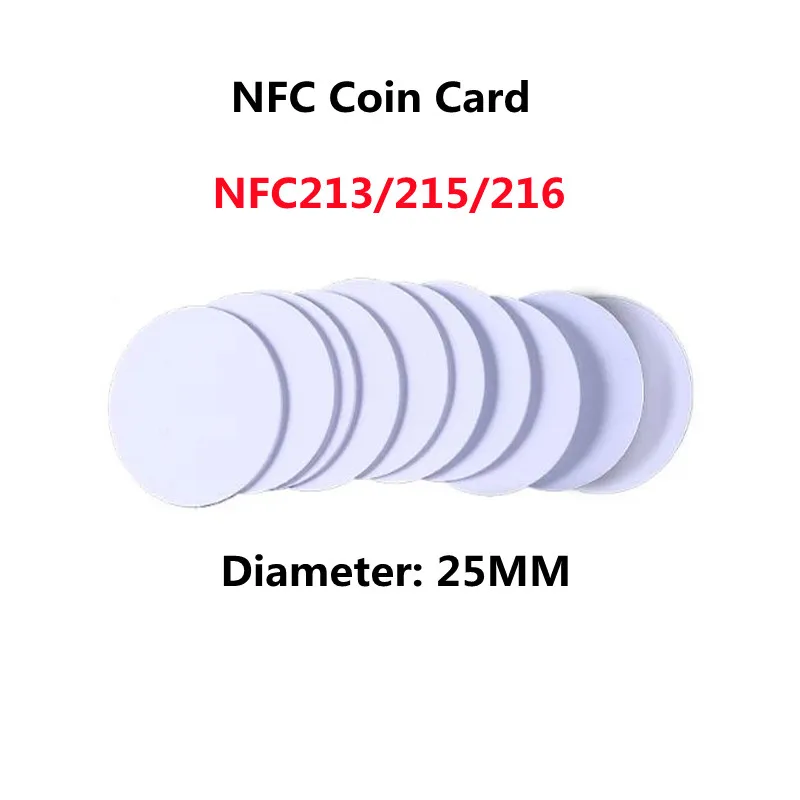 10 peças chip nfc ntag216 ntag215 ntag213 etiqueta de cartão de moeda iso14443a cartões rfid chip ntag 213 para todos os telefones habilitados para nfc
