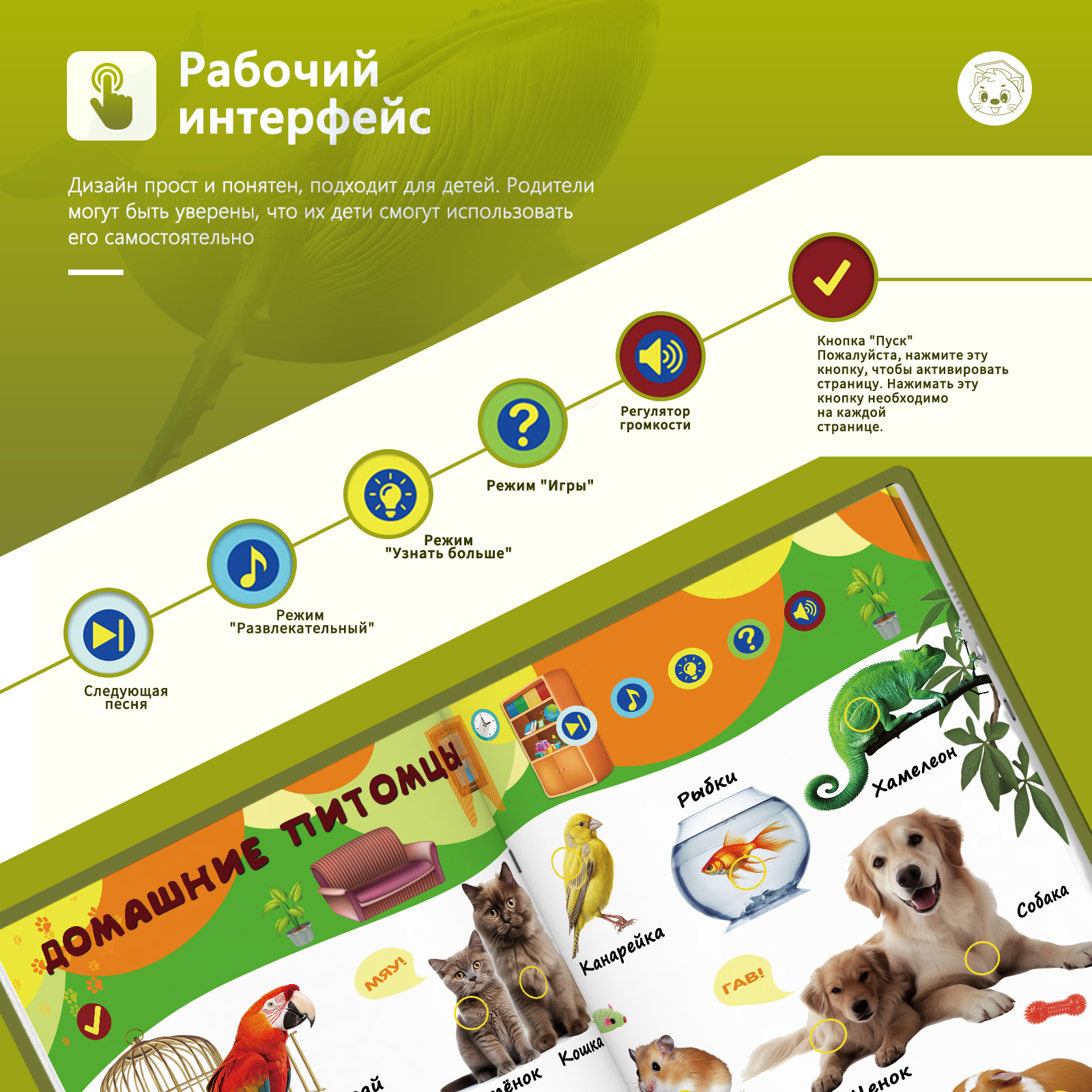 ロシア語のクリックポイントブック 幼児教育玩具 子供のおもちゃ モンテッソーリ ロシア語の電子書籍 学習本 ギフト fo