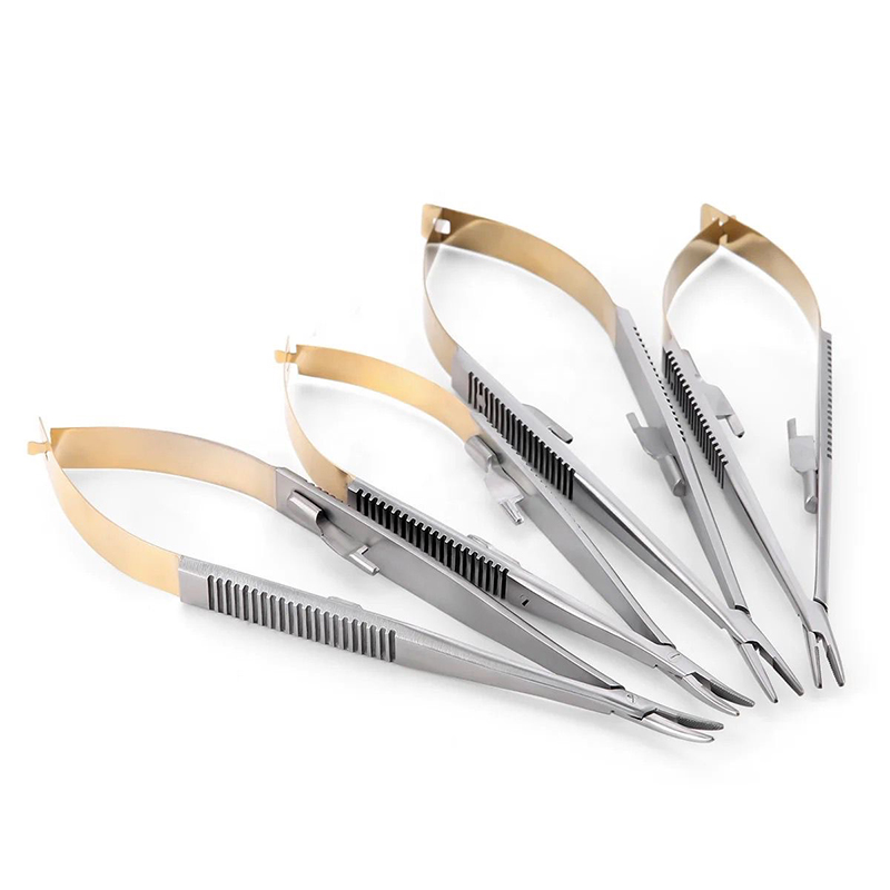 1PC 14cm/16cm Castroviejo Needle Holders Dental Orthodontic Implant Dentist Tool Straight/Curved Forceps Tweezer Microsurgical