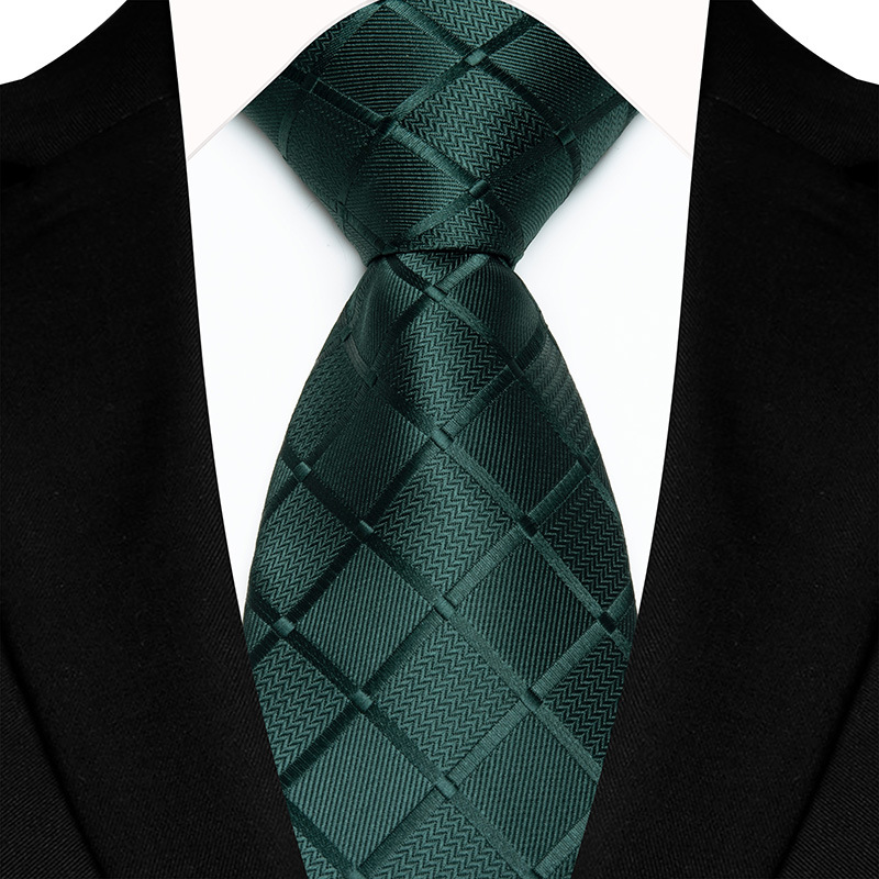 Corbata de lujo de 8CM para hombre, corbatas a cuadros y a cuadros para hombre, novio, padrino de boda, tejido Jacquard, Ascot, accesorios formales para fiesta de negocios