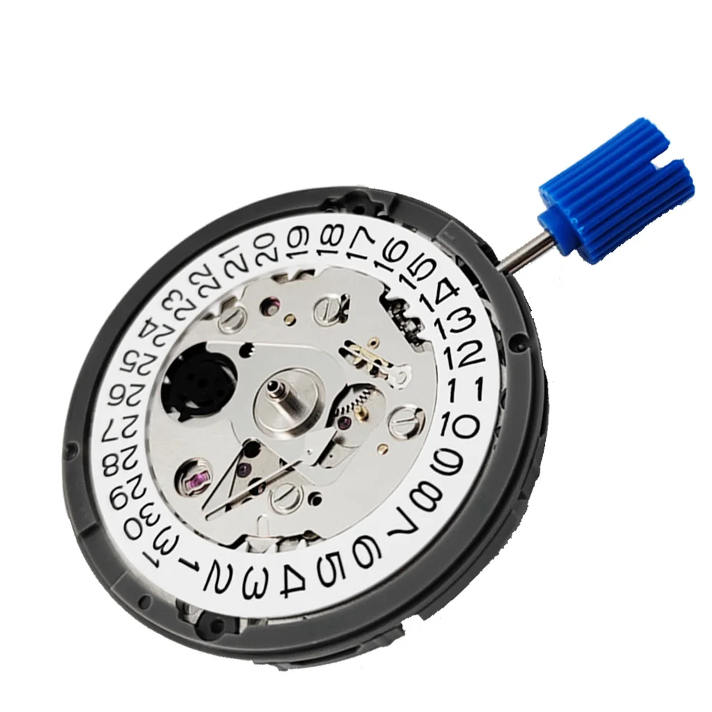 Neues NH35 24 Schmuck-Krone mit hoher Genauigkeit, mechanisches Automatikwerk, weißes Tag und Datum, 3-Uhr-Krone, 3,8-Zoll-Krone