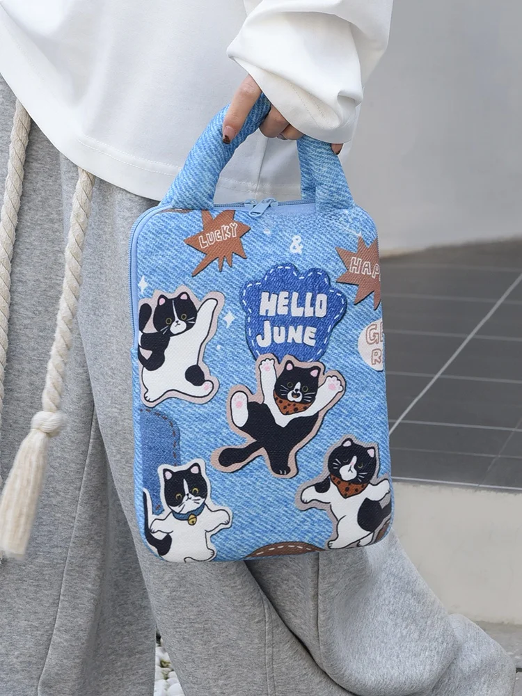 Bolsa para Portátil con Diseño de Gato fiti, Bolso de Mano para Mujer, Funda Protectora para iPad de  Puadas, Bolsa d...
