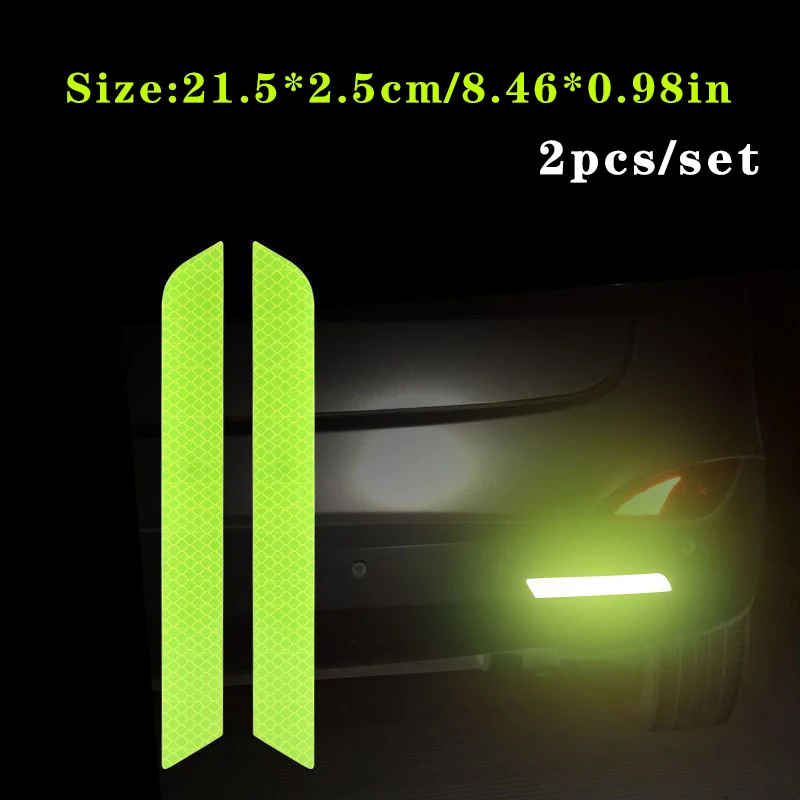2 teile/satz Auto Stoßstange Reflektierende Sicherheit Streifen Aufkleber Auto Hinten Stoßstange Reflektierende Aufkleber Reflektierende Warnung Sicherheit Band