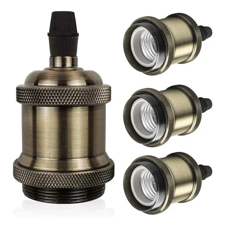 Vintage Lampenfassung Edison Schraube Lampenfassung E27 Glühbirnensockel DIY Lichtsockel mit Ring