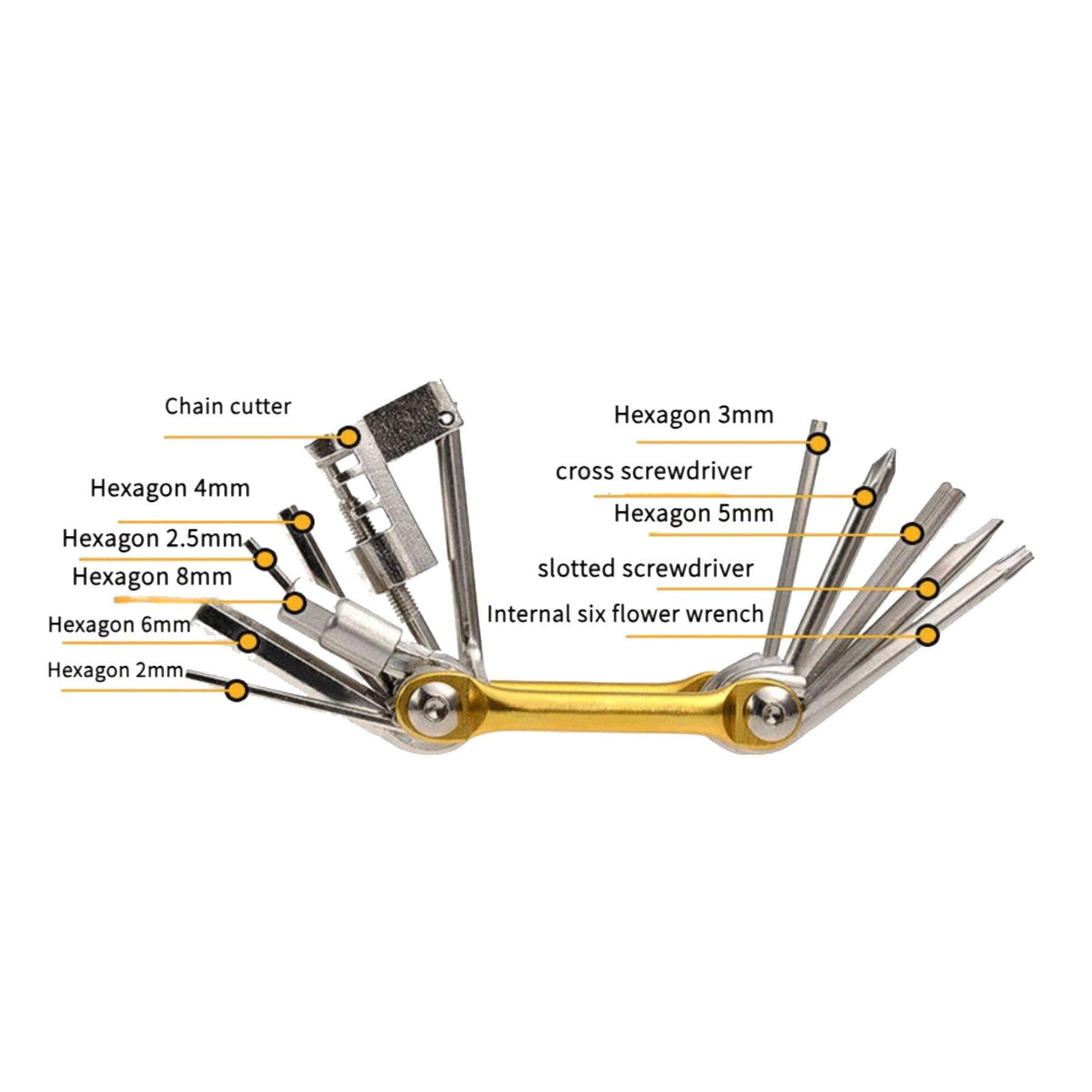Séparateur de chaîne multi-outils de vélo 11 en 1, coupe multifonction pour vtt, clé de vélo de route de montagne, tournevis de réparation multi-outils