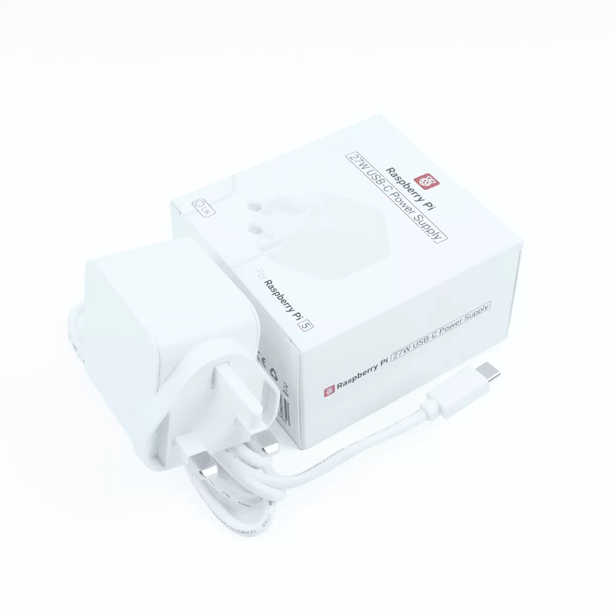 Nueva fuente de alimentación Raspberry Pi 5 tipo C 5A 27W PSU 1,2 M Cable 100-240V enchufe EE. UU. Reino Unido para Raspberry Pi 5