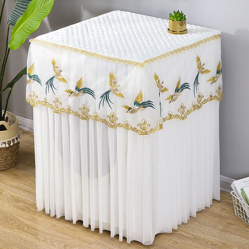 Sarung Mesin cuci, renda pelindung matahari tahan air penutup mesin cuci sisi terbuka 8kg 10kg Universal Penuh