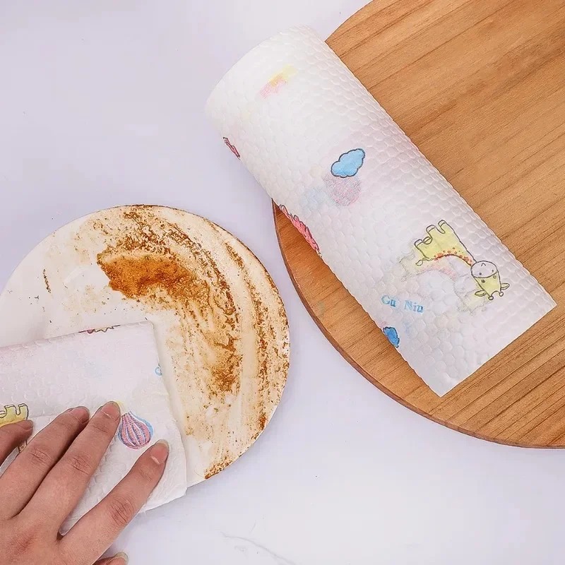 500/50pcs Kitchen Disposable Rags Reusable Non-Woven Cleaning Cloths Washing Dishcloths Rag Cloth Towels Scouring Pads Wholesale